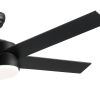 52 inch indoor 5 plywood black ceiling fan with light