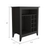 New Canaan 6-Bottle 1-Drawer 1-Shelf Bar Cabinet Black Wengue
