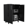 Lewis Storage Cabinet Base, Four Caster, Double Door Cabinet, Two Interior Shelves