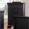 Elegant Bedroom 1pc Chest Of Drawers Black Color Drawers Tall Chest Plywood Furniture