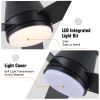 Amici 48 in. Indoor Black Low Profile Standard Ceiling Fan with Integrated LED Light Kit, Remote Included