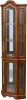 Corner Curio Cabinet with Lights, Adjustable Tempered Glass Shelves, Mirrored Back, Display Cabinet,Walnut(E26 light bulb not included)