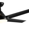 48 in. LED Indoor Matte Black Ceiling Fan with Integrated Light Kit and Remote Control