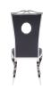 Black and Stainless Steel Side Chair with Cut-Out Back (Set of 2)