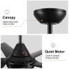48 in. LED Indoor Matte Black Ceiling Fan with Integrated Light Kit and Remote Control