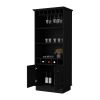 Claire Black Glassware Rack Bar Cabinet