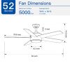 52 inch indoor 5 plywood black ceiling fan with light