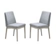 Natural Wood Grain Color Set of 2pc Dining Chairs Dining Room Furniture Upholstered Fabric Plush Cushion Seat