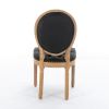 French Style Solid Wood Frame Antique Painting,Hand-pulled buckle decoration PU artificial leather Dining Chair with Nailhead Trim ,Wood Legs,Set of 2