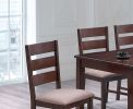 Contemporary Antique Cherry Set of 2pc Dining Chairs Solid wood Ladder Back Fabric Cushion Seat Chairs Dining Room Furniture