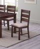 Contemporary Antique Cherry Set of 2pc Dining Chairs Solid wood Ladder Back Fabric Cushion Seat Chairs Dining Room Furniture