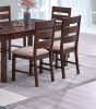 Contemporary Antique Cherry Set of 2pc Dining Chairs Solid wood Ladder Back Fabric Cushion Seat Chairs Dining Room Furniture