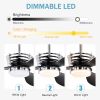 52'' ABS Blades Ceiling Fan with Lights and DC Remote, DC Motor Modern Ceiling Fan with 3 ABS Fan Blades & 2 Down Rods
