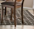 Set of 2pc Counter Height Chairs Dining Room Walnut Finish Solid wood Dark Chocolate Fabric Upholstered Modern Chair