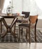 Set of 2pc Counter Height Chairs Dining Room Walnut Finish Solid wood Dark Chocolate Fabric Upholstered Modern Chair