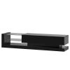 On-Trend TV Stand with Two Media Storage Cabinets Modern High Gloss Entertainment Center for 75 Inch TV