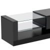On-Trend TV Stand with Two Media Storage Cabinets Modern High Gloss Entertainment Center for 75 Inch TV