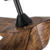 56 in. Integrated LED Indoor&Outdoor Brown Imitation Wood Ceiling Fan with Light Kit and Remote Control