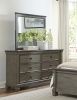 Transitional-Rustic Style Coffee and Antique Gray 6-Drawer Dresser 1pc Flat Knobs Classic Bedroom Furniture