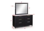 1pc Contemporary 6-Drawer Black White Top Dresser Metal Knobs Modern Design Wooden Bedroom Furniture