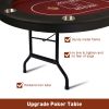 Upgraded 90.5" Folding Poker Table 10 Player Casino Texas Holdem Table for Blackjack Board Game, Red