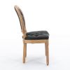 French Style Solid Wood Frame Antique Painting,Hand-pulled buckle decoration PU artificial leather Dining Chair with Nailhead Trim ,Wood Legs,Set of 2