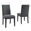Biony Fabric Dining Chairs with Nailhead Trim, Set of 2, Gray