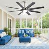 66 Inch Low Profile Ceiling Fan with Dimmable Lights and Smart Remote Control 6 Speed Reversible Noiseless DC Motor for Indoor