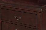 1pc Cherry Finish Five Drawers Louis Philip Chest Solid Wood Contemporary Sleek Ample Storage