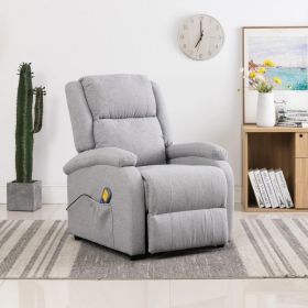 Massage Chair Light Gray Fabric (Color: Grey)