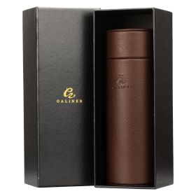 Galiner Leather Cigar Tube Luxury Cigar Accessories Tool Cedar Wood Lined Travel Humidor Cigar Case with Gift Box for Smokers (Color: Brown)