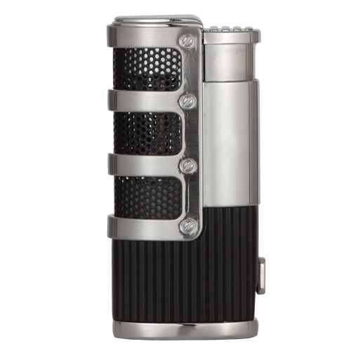 Metal Cigar Lighter Windproof Butane Gas 3 Jet Firepower Cigar Torch Lighter With Punch Cutter Smoking Tool