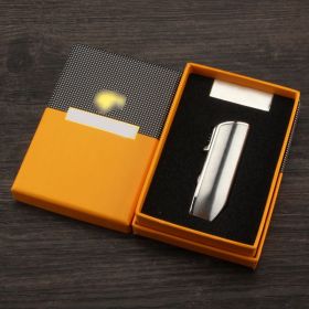 Metal Butane Gas Refillable Cigar Torch Lighter Practical Tobacco Lighter Household Travel Smoking Accessory with Gift Box (Color: LC-11S)