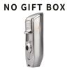 Metal Windproof Mini Pocket Cigar Lighter 3 Jet Blue Flame Torch Cigarette Lighters With Cigar Punch Gift Box