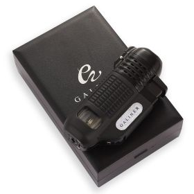Galiner Mini Pocket Cigar Cigarette Puro Lighter Windproof Jet Torch Cigar Lighter Gas 4 Flame Lighters Gadgets Cool Cakmak (Color: Gray)