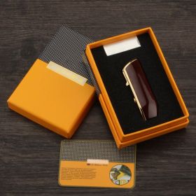 Luxury Red Cloud Snake Mouth Shape Metal Windproof 3 Torch Jet Flame Cigarette Cigar Lighter with Cigar Punch Pocket Lighter (Color: Red)