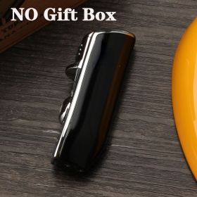Luxury Red Cloud Snake Mouth Shape Metal Windproof 3 Torch Jet Flame Cigarette Cigar Lighter with Cigar Punch Pocket Lighter (Color: Black No Box)