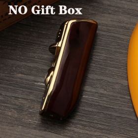 Luxury Red Cloud Snake Mouth Shape Metal Windproof 3 Torch Jet Flame Cigarette Cigar Lighter with Cigar Punch Pocket Lighter (Color: Red No Box)