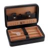 GALINER Leather Cigar Humidor Travel Cedar Wood Cigar Case 4 Tube Holder Sigaar Box For Cigars Outdoor Humidor Box