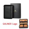 GALINER Travel Cigar Humidor Box Cedar Wood Leather Cigar Case Portable Humidor For 4 Cigars Box W/ Gift Box