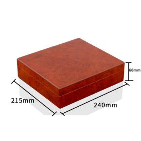 Humidor Cigar Case Travel Cigar Box Accessories Cedar Wood Humidifier Hygrometer (Color: Red)