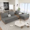 114" L-shaped Sofa Sectional Sofa with Two USB Ports and Two Power Sockets, a Storage Drawer and a Reversible Chaise Lounge for Living Room