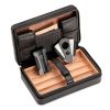 GALINER Cigar Humidor Box Travel Leather Cigar Case Cedar Wood Lined W/wo Lighter Cigar Cutter Humidity Control Pack For Humidor