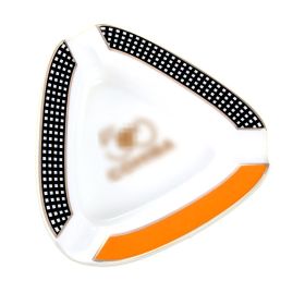 Ceramics Ashtray Home 3 Holder Portable Cigar Ashtrays Smoking Cigarette Ash Tray Cigar Accessories (Color: Ivory)