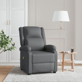 Massage Chair Anthracite Faux Leather (Color: Gray)