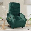 Stand up Massage Recliner Chair Dark Green Fabric