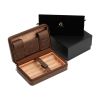 GALINER Leather Cigar Humidor Travel Cedar Wood Cigar Case 4 Tube Holder Sigaar Box For Cigars Outdoor Humidor Box
