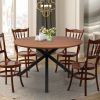 53" Mid-Century Modern Round Dining Table for 4-6 Person W/Solid Metal Legs