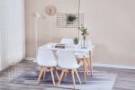Mid Century Modern Dining Chairs, with Wood Legs, Armless Kitchen Chairs, Shell Lounge Plastic Side Chair with Soft Padded Kitchen, Dining Room