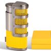 Pocket Lighter Lighting Cigar Tool Metal 3 Torch Gas Refillable Lighters Smoking Accessories Butane Jet Fire Starter
